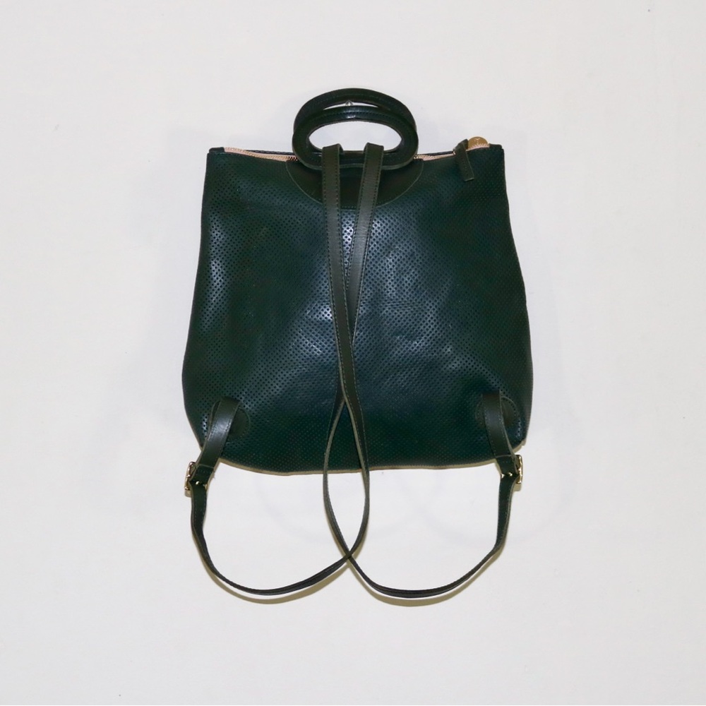 Clare V. Perforated Marcelle Backpack in Green - Picture 5 of 15